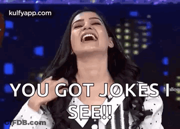 Woman Laughing Saying You Got Jokes I See! GIF