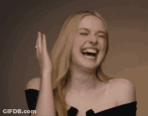 Woman Laughing With Eyes Closed GIF