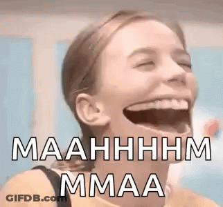 Woman Laughing With Maahhhm Mmaa On Face GIF
