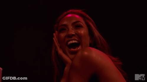 Woman Laughing With MTV Logo GIF