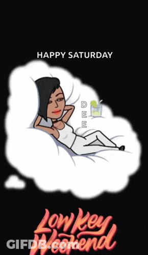 Woman Laying Bed Happy Saturday Low Key Weekend GIF