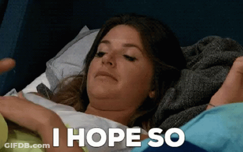 Woman Laying In Bed Saying I Hope So GIF