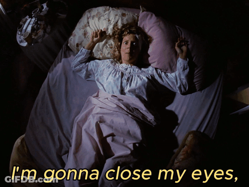 Woman Laying In Bed Saying I'm Gonna Close My Eyes GIF