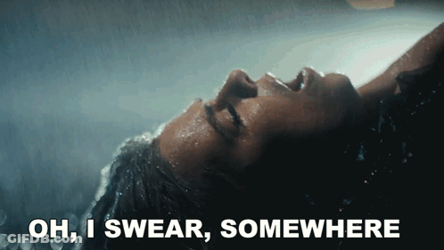 Woman Laying In Water Saying Oh I Swear Somewhere GIF