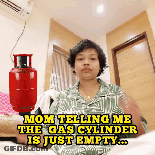 Woman Laying On Bed Mom Says Gas Cylinder Just GIF
