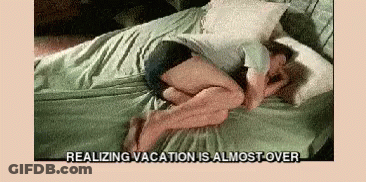 Woman Laying On Bed Realizing Vacation Is Almost Over GIF
