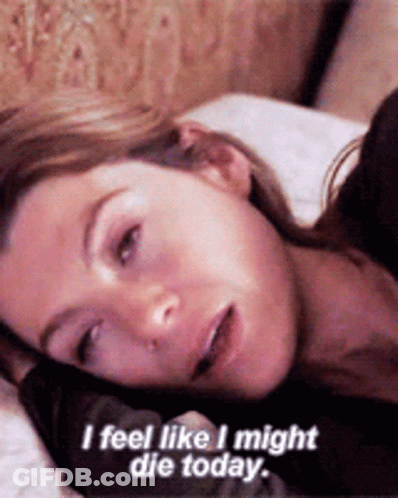 Woman Laying On Bed Saying I Feel Like I Might Die Today GIF