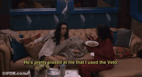 Woman Laying On Couch Saying He's Pretty Pissed At Me That I Used The Veto GIF