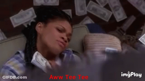 Woman Laying On Couch With Money Flying Around Head Aww Tee Tee GIF