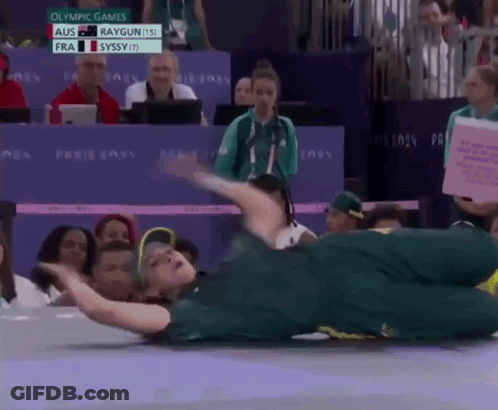 Woman Laying On Floor At Olympics GIF