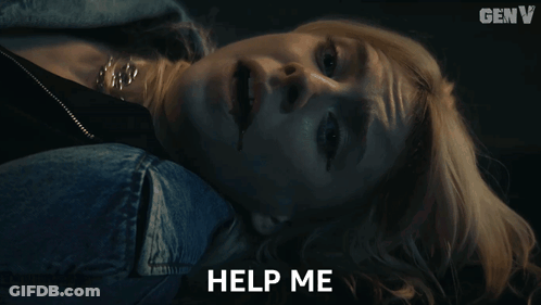 Woman Laying On Ground Bleeding Saying Help Me GIF