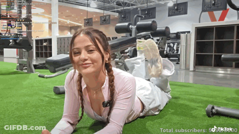 Woman Laying On Stomach In Gym Total Subscribers GIF