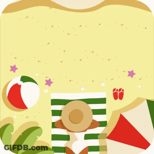 Woman Laying On Striped Towel At Beach Ferragosto GIF