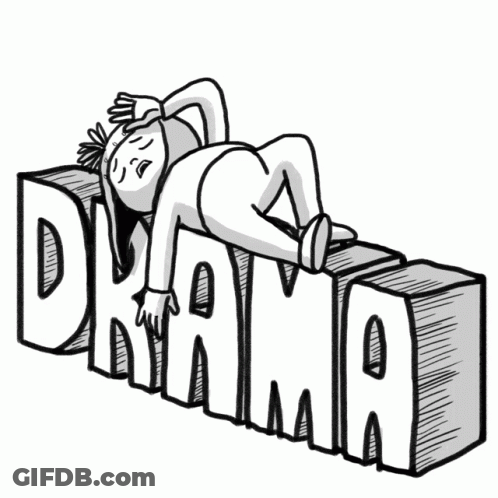 Woman Laying On Word Drama GIF