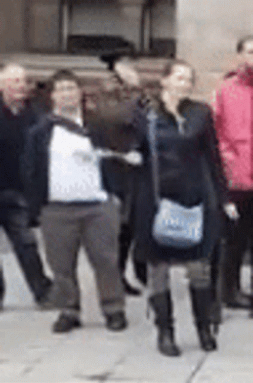 Woman Lazily Waving Flag GIF