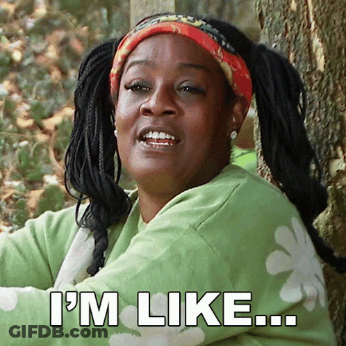 Woman Leaning Against Tree Saying I'm Like GIF