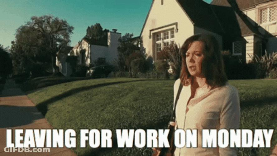 Woman Leaving Work Monday GIF