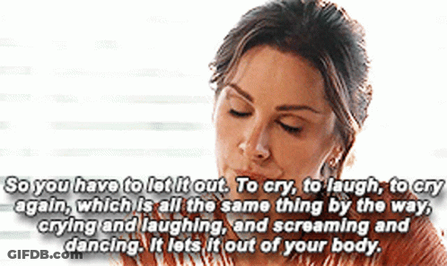 Woman Letting Out Cry Laugh Cry Again GIF