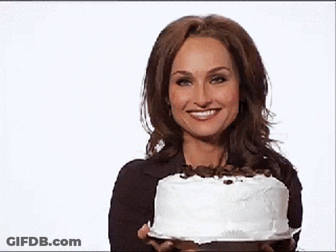 Woman Licking Cake GIF