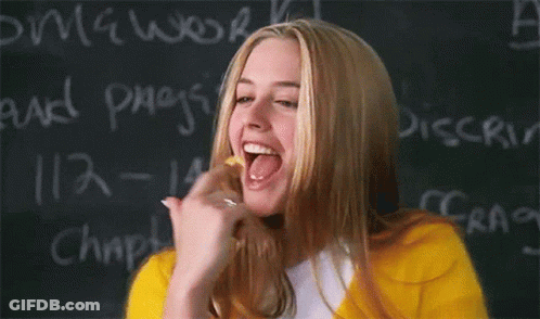 Woman Licking Finger Near Blackboard Homework GIF