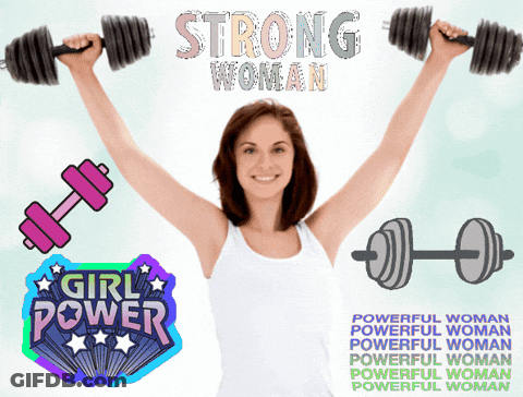 Woman Lifting Dumbbells Strong Woman Sticker GIF