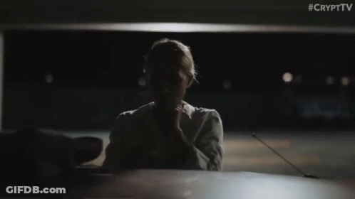 Woman Lighting Cigarette In Dark Parking Lot #CryptTV GIF