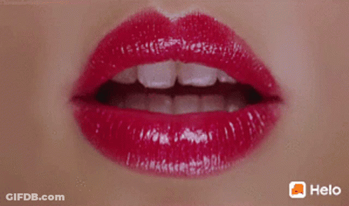 Woman Lips Red Lipstick Helo Logo GIF