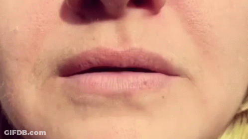 Woman Lips With Yellow Sweater GIF