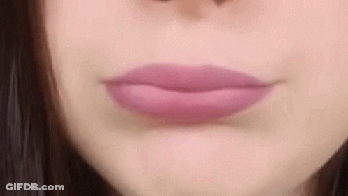 Woman Lips With Yellow Sweater GIF