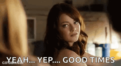 Woman Looking At Another Woman Saying Yeah Yep Good Times GIF