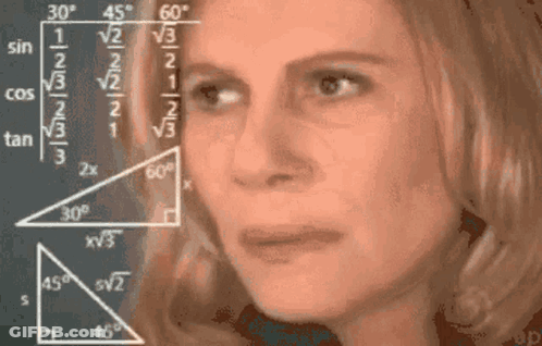Woman Looking At Chalkboard With Equations GIF