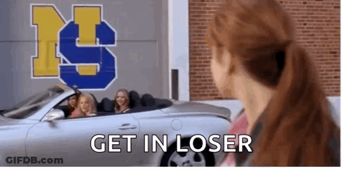 Woman Looking At Girls In Convertible GIF