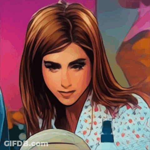 Woman Looking At Herself In Mirror GIF