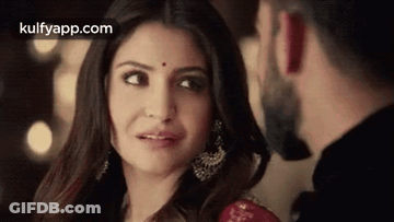 Woman Looking At Man With Bindi GIF
