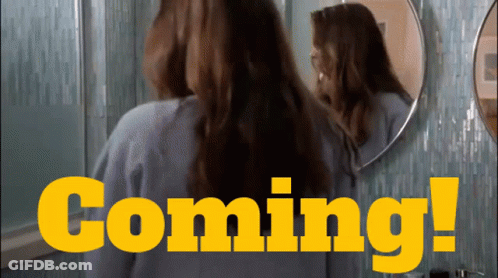 Woman Looking At Mirror With Words Coming GIF