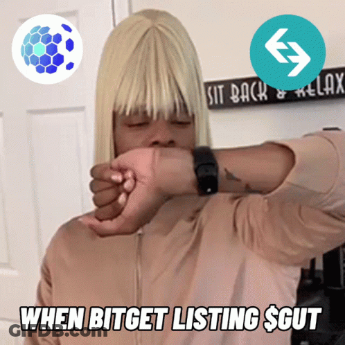 Woman Looking At Watch When Bitget Listing $GUT GIF