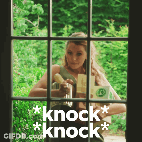Woman Looking Out Window Knock Knock GIF