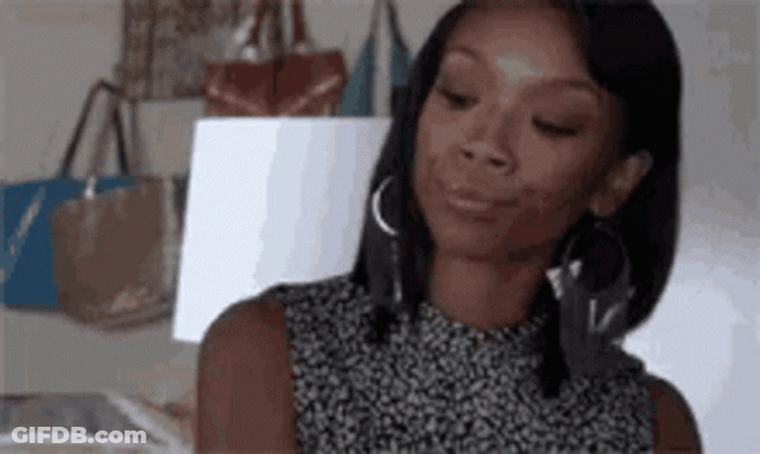 Woman Looking Up And Down GIF