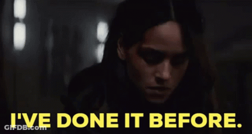 Woman Looking Up Saying Ive Done It Before GIF