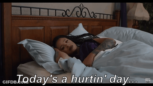 Woman Lying In Bed Hurtin Day GIF