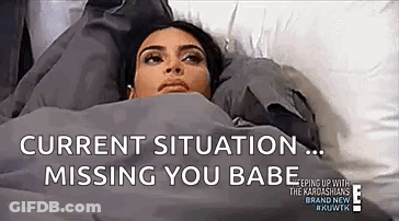 Woman Lying In Bed With Missing You Text GIF