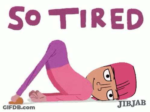 Woman Lying On Back Saying So Tired GIF