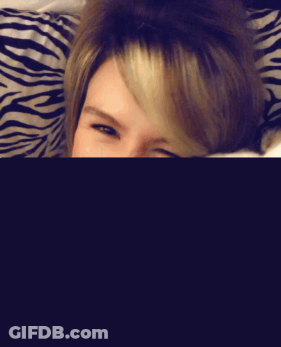 Woman Lying On Bed With Zebra Pillow And Dog Licking Face GIF