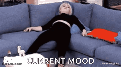 Woman Lying On Couch Current Mood GIF