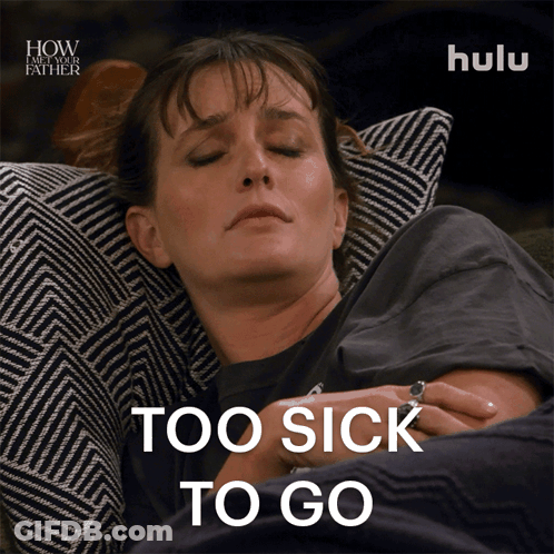 Woman Lying On Couch Too Sick To Go GIF