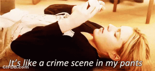 Woman Lying On Floor Crime Scene In My Pants GIF