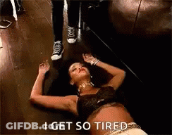 Woman Lying On Floor Tired GIF