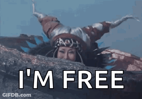 Woman Lying On Rock Saying Im Free GIF