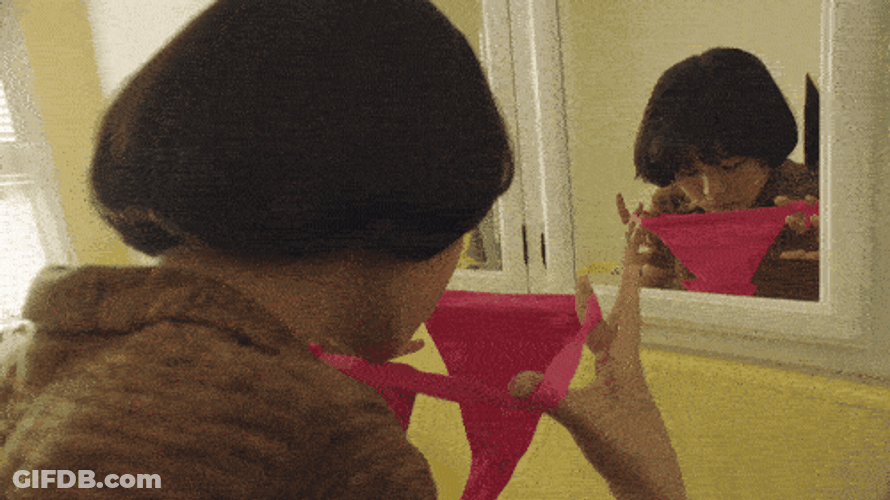 Woman Made Thong As Mask GIF