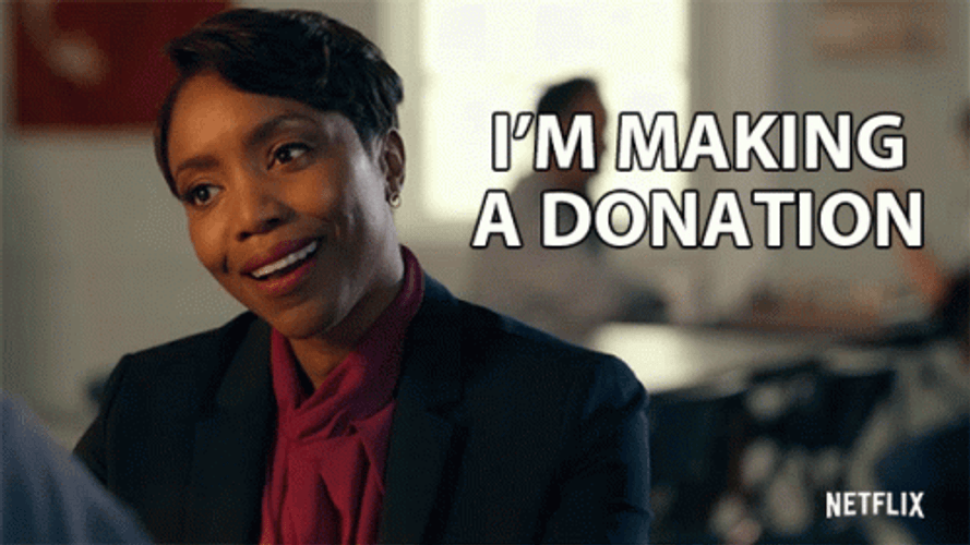 Woman Making Donation GIF